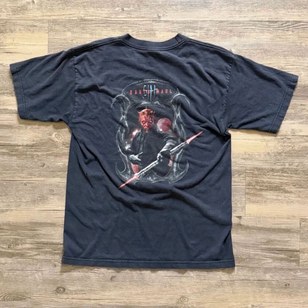 Vintage 90s Star Wars Episode 1 Darth Maul Sith Lord T Shirt Black Size L